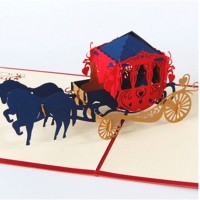 Handmade 3D Pop Up Card Horse Carriage Birthday Card Valentines Card Wedding Card big day Congratulations Card Blank Card